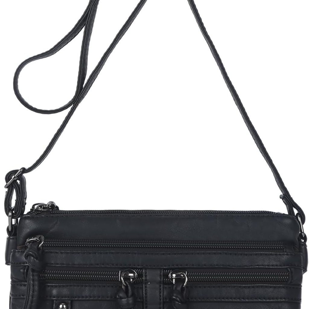 Small Crossbody Bag For Women Leather Crossbody Purse Triple Compartments Cell P